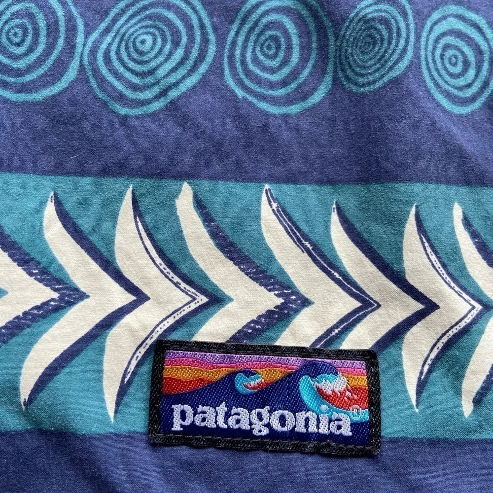 PATAGONIA Board Swim Shorts Size 32 M Wayfarer Geometric All Over Pattern 10” - Picture 8 of 10